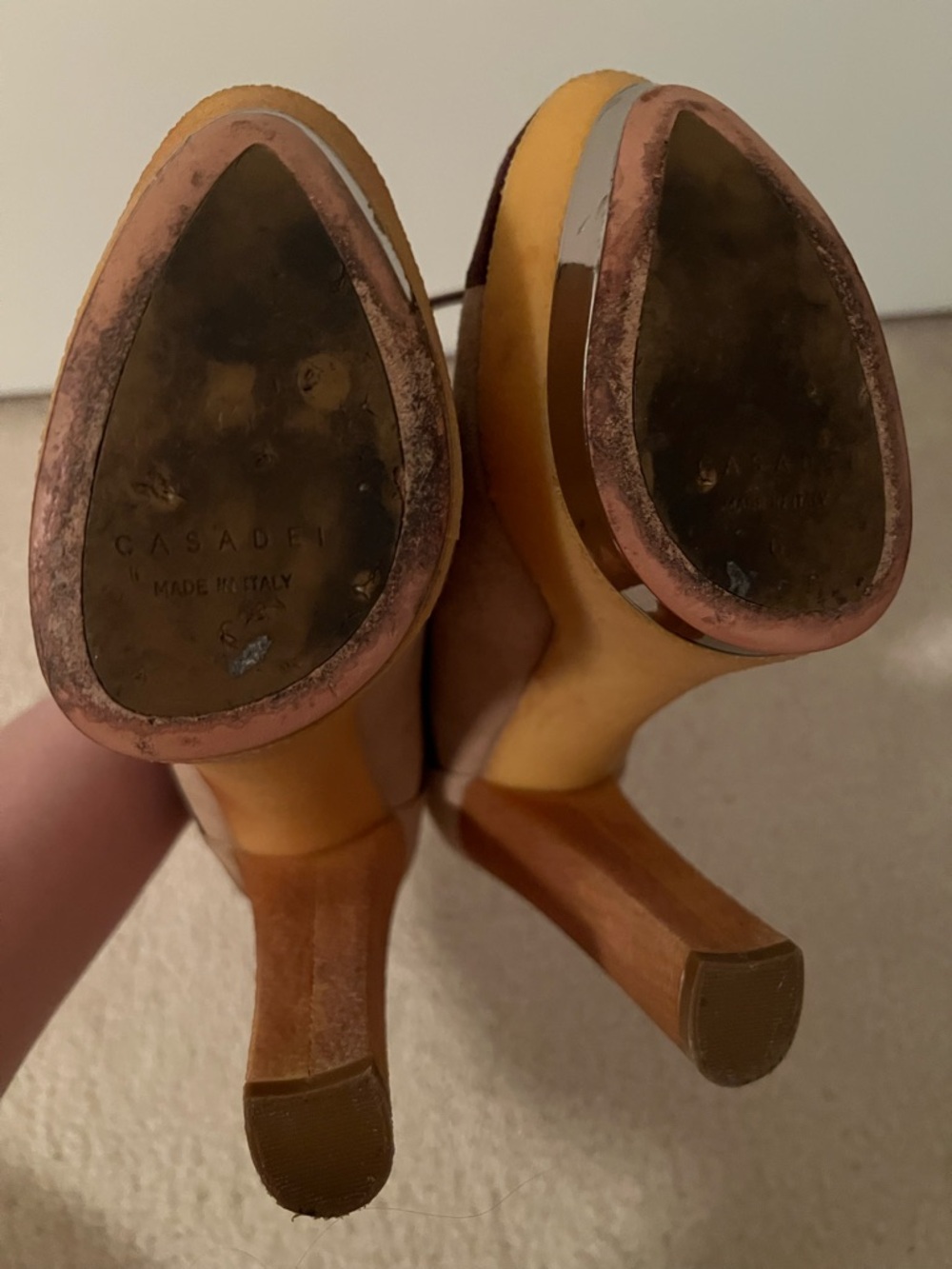 Casadei Brown Platform Ankle Booties 6 - Picture 4 of 4